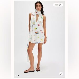 NWT For Love & Lemons Carla Mini Dress Size Small Postiano Print